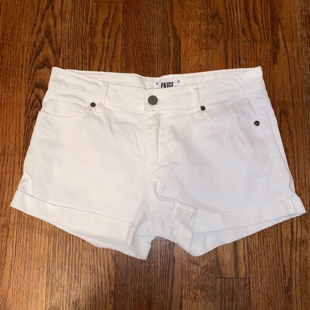 PAIGE white denim shorts